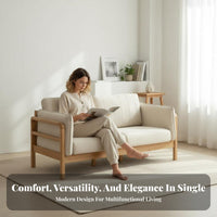 Narrow Design Minimalist Wood Frame Sofa Small Space accommodating Living Room Seating space-efficient Size Couch Removable and cleanable upholstery for Apartment Dwellers, Homeowners, Young Adults, Lounge Area, Home availableice, Bedroom