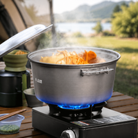 Aluminum Alloy Cookware Set, 57 Pieces, Dark Gray, Camping Pot Set, Includes Storage Bag, Compatible with Gas Stoves