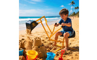 Sit-in Digger Toy Yellow Metal Frame Manual Digger Toy Hand Grip Controls for Children