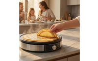 Adjustable Temperature Electric Crepe Maker Indicator Lights Crepe Maker Flat Cooking Surface Round Griddle 1000 W