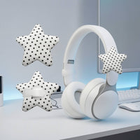 Star Headphone Attachment Playful Headphone Attachment with Polka Dots Accessory Soft Padded for Streamers, Gaming Setup