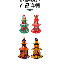 Halloween Pumpkin Multi-layer Cake Stand 3D Paper Tray