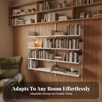 adaptable Track Shelving Minimalist Design dual-channel groove Upright Rail Space-Saving Wall Organizer for DIY hobbyists, Students, Study Room, Bedroom, Closet