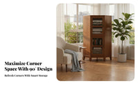 Space-Saving Design Sliding Glass Door Cupboard Multi-Functional Sliding Glass Door Credenza Adjustable Shelves book storage unit Easy Assembly for Apartment Dwellers, Interior Decorators, Bay opening Area, Living Room, Home Office, Bedroom