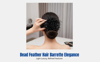 Peony Flower Feather Hair Grip Bun Fastener, Elegant High-End Fashion Accessory