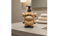 Textured Highland Cow Soap Dispenser Shaggy Decorative Figurine Soap Dispenser Creature-Shaped Cow Pump Bottle