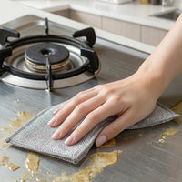 Heavy-Duty Scouring Pads and Cleaning Cloth, Non-Scratch Dishcloth for Pots and Pans, Double-Sided for Kitchen Cookware