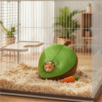 Hamster Hideaway with Cushion Leaf Shaped Hamster Bed Soft Cage Accessory for Hamsters