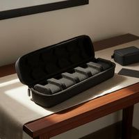 5 Compartment Watch Case Debris-Resistant-Resistant 5 Compartment Watch Travel Case Timepiece Organizer Foam Interior Fastener