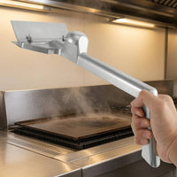 Aluminum Alloy Barbecue Scraper Smooth Finish Bbq Scraper White Grip End for Griddle