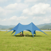 Star Canopy Tent Waterproof Two-Peaked Tent Tear-Resistant for Group Camping