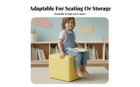 Colorful Design Soft Cube Stool Easy to Clean Surface children's Furniture long-lasting Construction kids' Seat Lightweight for Toddlers, Preschoolers, Kindergarten, Daycare Center, Playroom, Small Spaces