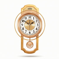 Wall Clock with Pendulum Large Numeral Pendulum Wall Clock Easy-to-Read Classic for Homeowners, Living Room, Entryway