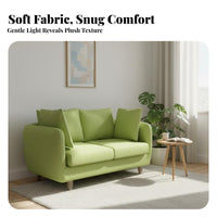 Nordic design 2-Seater Fabric Loveseat Minimalist Aesthetic Fabric Loveseat Space-Saving Small Couch Comfortable for Apartment Dwellers, Young Adults, Students, Bedroom, Dorm