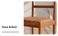 Japanese Minimalist Design Ladder Back Chair Comfortable Padded Seat Upholstered Ladder Back Chair Versatile Use Seating Furniture Retro Classic Design for Students, Homeowners, Family, Dining Room, Home Office, Kitchen, Cafe