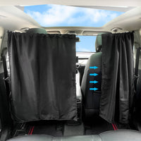 2 Pieces Light Blocking Blackout Partition Curtain Easy to Install Car Blackout Divider Sun Shade Front Rear Seat Partition Sunshade for Van, Rv, Camping, Travel