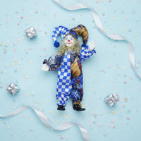 Giftable Ceramic Clown Doll Collectible Clown Doll Porcelain Jester Figurine for Tabletop Display