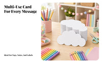 200 Pieces Smooth Writing Surface Pale Sky Puff Cutouts Layered Edges Blank Sky Puff Cards Pre-Cut