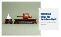 Rosewood Fish Gong, Small Portable Indian Red Sandalwood, Hand-Carved Buddhist Instrument for Home