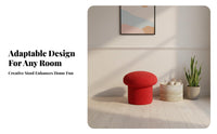 Cozy Aesthetic Toadstool Stool Comfortable Cushion Toadstool Pouf Teddy Material Upholstery Low Seat Soft Hint for Home Decorators, Design Enthusiasts, Entryway, child's Room, Bedroom, Playroom