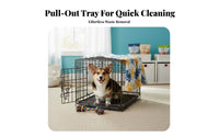 Indoor Dog Playpen with Tray Easy to Clean Foldable Dog Cage Heavy Duty Metal Wire Pet Cage for Small Dogs, Young Dogs, Training