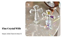 Crystal Cross Ornament Mark of Spirituality Crystal Standing Cross Presentable Religious Decoration for Christians, Home Stylists, Christmas, Easter