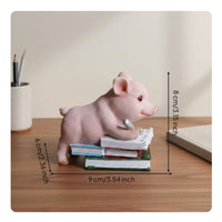 Wheelbarrow Pig Ornament Creative Gift Home Decoration Car Decor for Garden