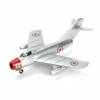 Red Nose MiG-15 Model Silver Finish Jet Fighter Model Clear Canopy Fighter Jet Kit Swept Wings