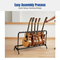 Multi-Guitar Stand, Metal Acoustic Electric Bass Holder, Instrument Display Rack for Studio, Shop