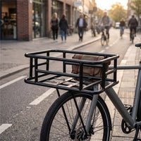 Rear Cycle Basket with Liner Easy to Install Rear Cycle Basket Open-Top for Commuters, Cyclists, Grocery Shopping, Daily Commuting, Errands