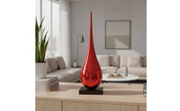Teardrop Sculpture Modern Sculpture with Marble Base Sleek Abstract Statue for Entryway