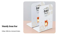 2 Pieces Metal Bookend Sturdy Student Book Divider Sturdy L-Shaped Book Stopper for Students, Home Organizers, Study Room, Classroom, Library