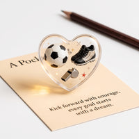Football Pocket Hug Card with Heart-shaped Acrylic Ornament and Encouragement Card