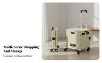 Foldable Shopping Cart Large Capacity Foldable Utility Cart Space Saving Portable Trolley with Wheels for Seniors, Adults, Supermarket, Moving, Travel