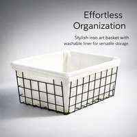 Kitchen Storage & Organisation Baskets for Shelves with Handles, Wire with Removable Textile Liner for Toys and Bathroom