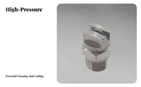 Stainless Steel Fan Nozzle Rust-Proof High Pressure Washer Nozzle for Car Washing, Dust Suppression, Cooling