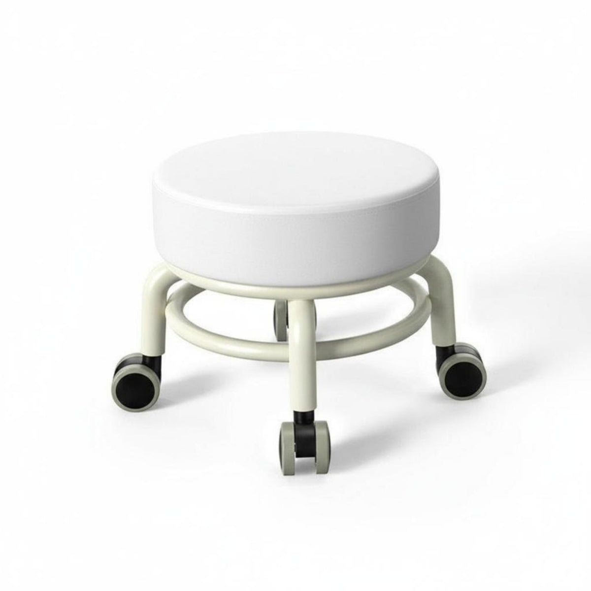 Ultra-Quiet Caster Wheel Stool Noiseless Movement Slimline Design Roller Stool With Wheels Rolling Seat 360° Swivel for Children, Homeowners, Living Room, Entryway, Cleaning, Gardening
