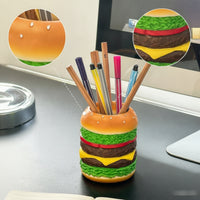 Cute Hamburger Pen Holder Decorative Burger Pencil Holder Practical Pen Stand Stylish for Students