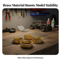 4 Pieces 1/24 Scale Lowers Center of Weight Distribution SCX24 Inner Wheel Rings Improves Climbing Performance Brass Wheel Lock Rings