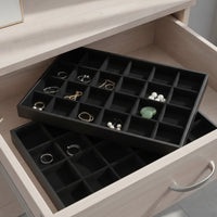 Jewelry Display Tray Velvet-Lined Jewelry Organizer Tray Open-Top for Collectors, Drawer Storage