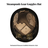 Black and Gold Steampunk Hat Headwear Structured Crown Steampunk Costume Hat for Adults