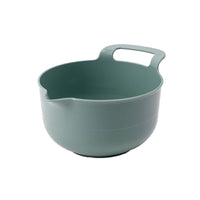 Glossy Salad Bowl with Handle Ergonomic Mixing Bowl with Pour Spout Easy-Grip Dishwasher Safe for Students, Kitchen, Small Apartments, Dorm Rooms
