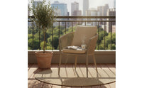 Patio Dining Chair with Cushion Ergonomic Backrest Woven Rope Patio Chair Weather Resistant for Balcony, Terrace