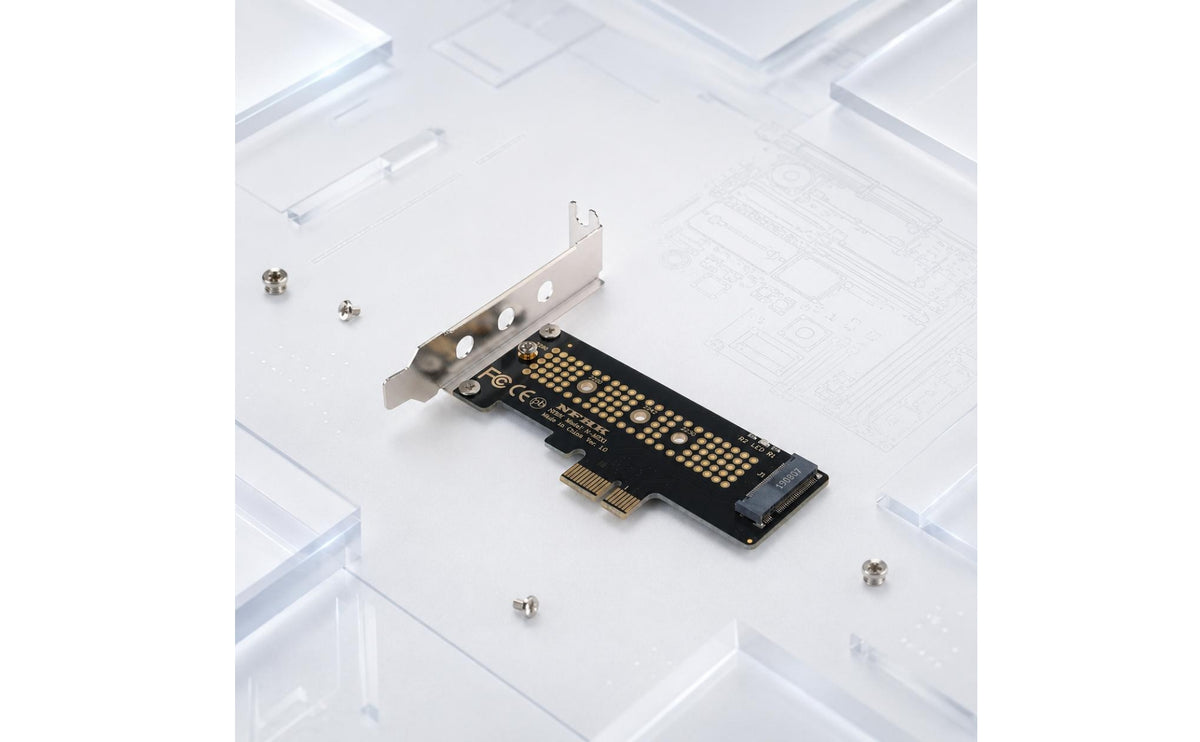 Metal Bracket PCIe x1 to M.2 SSD Adapter Card Supports 2230 2242 2260 2280 M.2 NGFF SSD Adapter Card Keyed Socket Desktop Upgrade