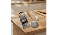 3 Pieces Grater and Spoon Set Stainless Steel Cooking Utensils Sturdy Kitchen Tools for Home Cooks