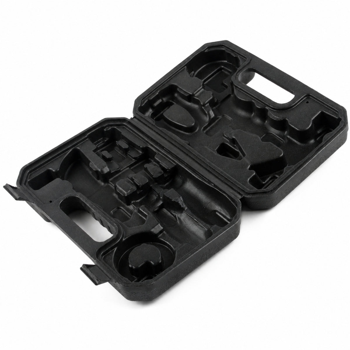 Molded Plastic Toolbox Waterproof-Style Hard Hard-Shell Container Clamshell Tool Case Compact Utility Box Textured for DIYers