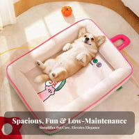 Washable Pet Cushion Four-Season Thick Foam Cat Mat Skin-Friendly Material Portable Pet Bed for Small Dogs, Cats, Indoor, Travel