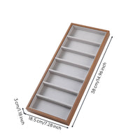 Eyeglass Display Tray Wood-Grain Sunglasses Tray Glasses Holder Soft-Lined Eyewear Organizer Safeguarding for Retailers, Dresser