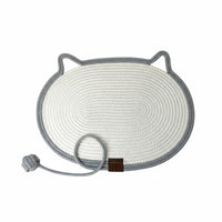 Scratch Resistant Braided Rope Cat Bed with Toy Long-Lasting Cat Bed with Toy Ball Cooling 2-in-1 Design for Cats, Kittens, Small Dogs, Summer, Hot Weather