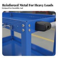Rolling Workshop Cart Multi-Functional Portable Workstation Trolley Easy Mobility 3-Tier Tool Cart for Technicians, DIY Enthusiasts, Auto Repair Shop
